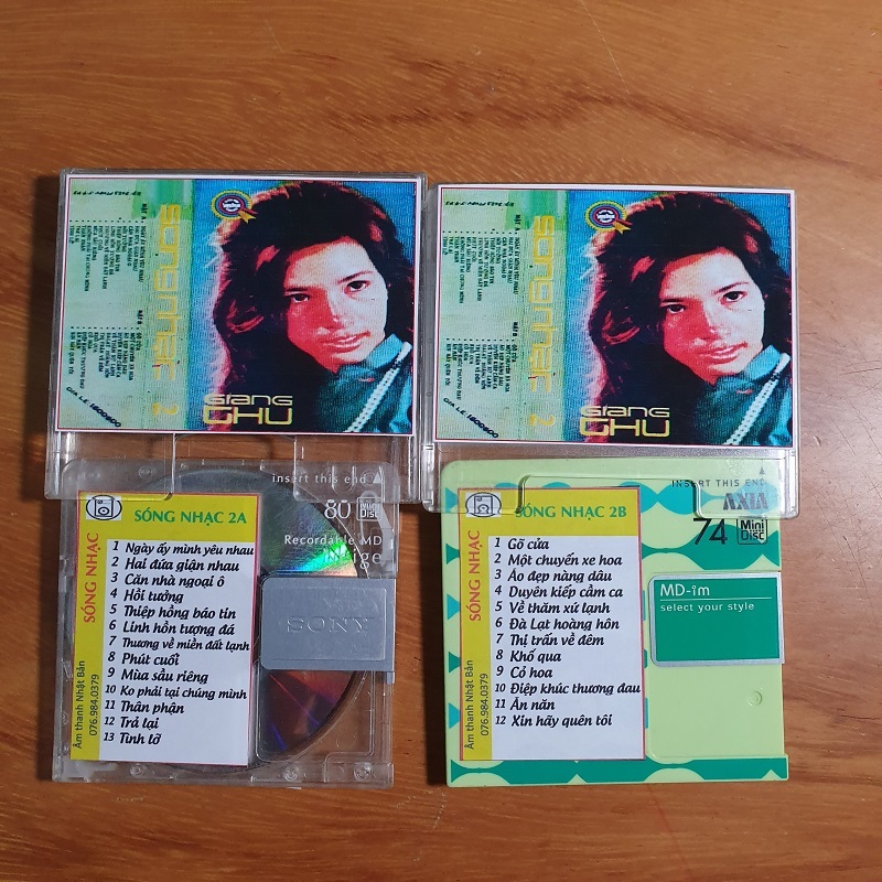 Bộ 2 Thiết bị lưu trữ nhạc vàng nhạc xưa MD MINI DISC băng nhạc Sóng Nhạc 2 - Ghi Âm trước 1975