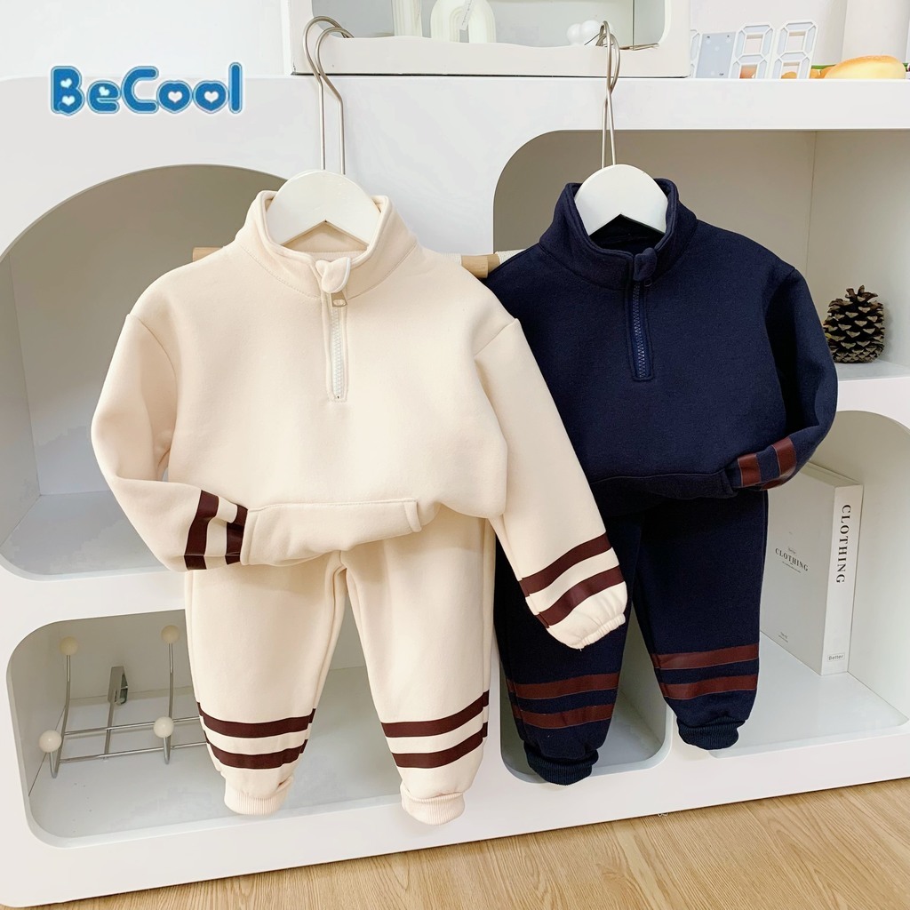 Bộ nỉ bông cho bé NK01.Bộ nỉ bé trai,quần áo trẻ em chất nỉ cổ khóa giữa cho bé trai/bé gái  từ 6-27kg Kangminkids