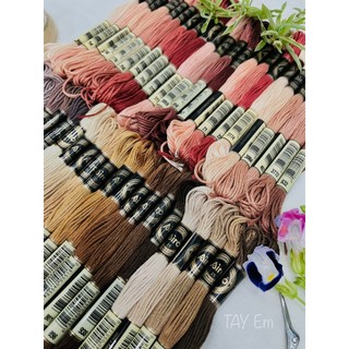 [CHỈ THÊU AIRO] Set 45 Màu Chỉ Thêu Airo Tone Tây (Hồng, Đỏ, Tím)
