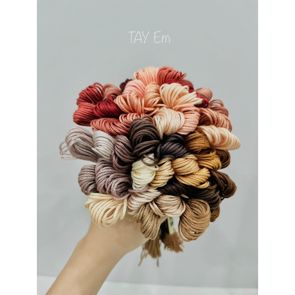 [CHỈ THÊU AIRO] Set 45 Màu Chỉ Thêu Airo Tone Tây (Hồng, Đỏ, Tím)