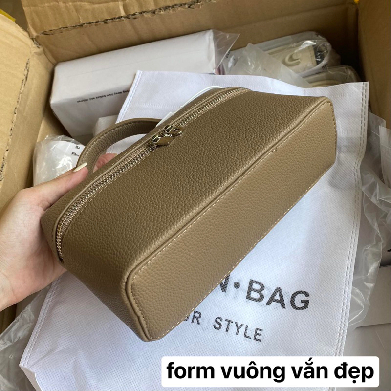 Túi Dáng Hộp Quai Ngang Da Togo Mềm Dupe Hm