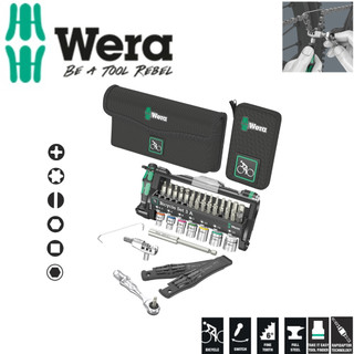 Bộ dụng cụ sửa xe đạp wera 05004183001 bicycle set 3 a gồm với túi vải và dụng cụ tăng sên xe đạp gồm 40 cái