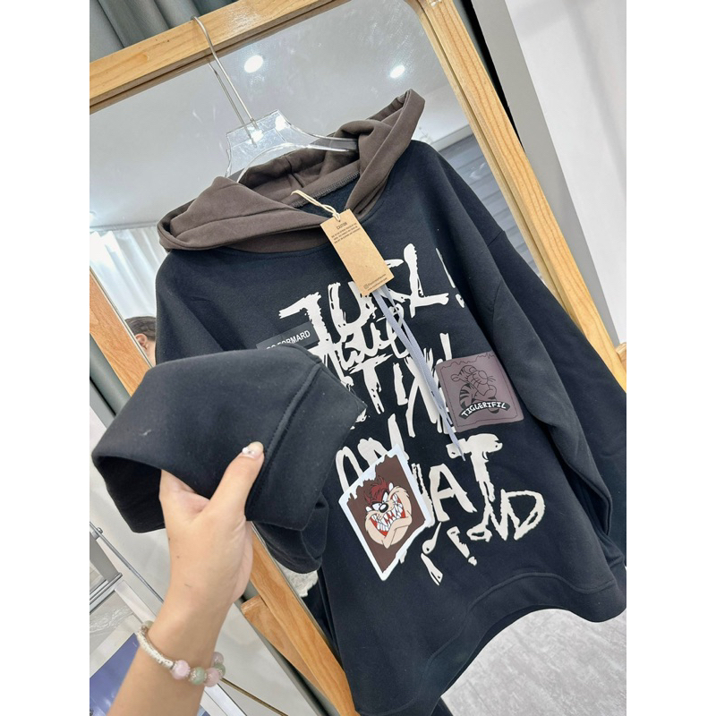 Áo nỉ hoodie nữ from rộng chất 2 da 2 lớp xịn xò