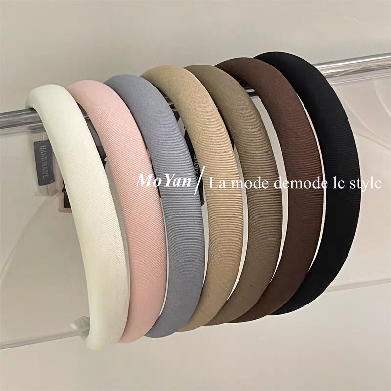 Bờm tóc vải trơn lì bản vừa nhiều màu sắc tone pastel B76