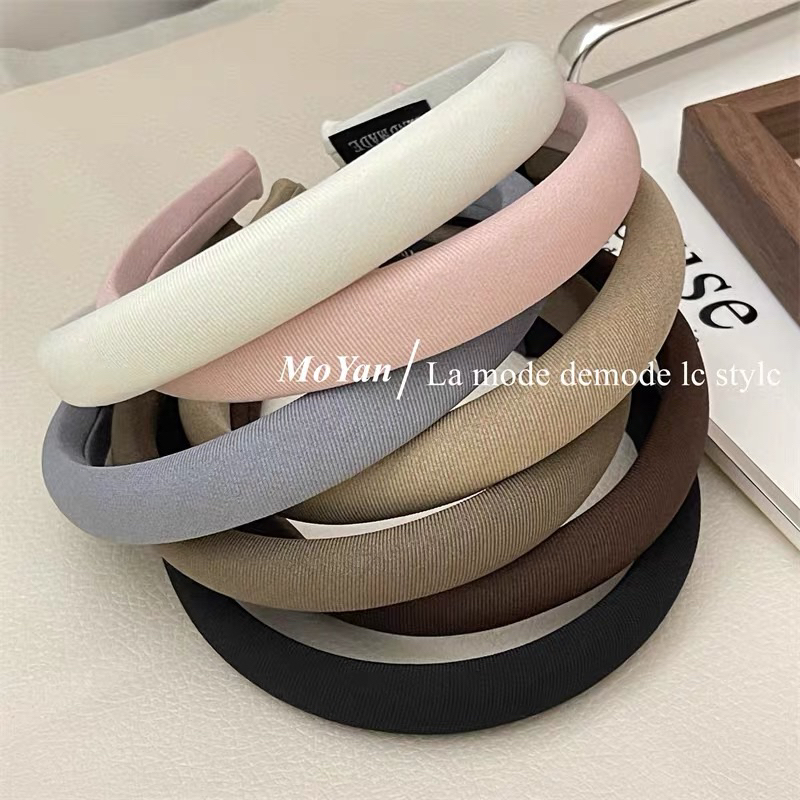 Bờm tóc vải trơn lì bản vừa nhiều màu sắc tone pastel B76