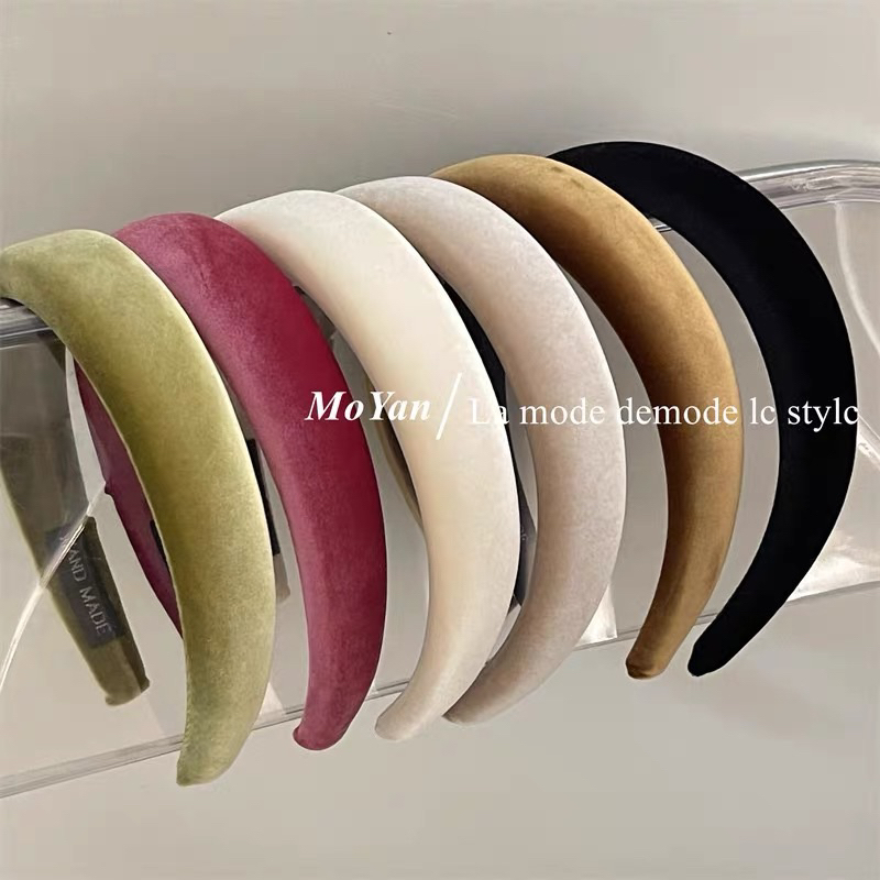 Bờm tóc nhung bản to màu sắc mùa đông dễ thương B78