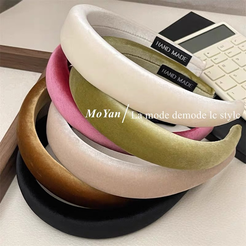 Bờm tóc nhung bản to màu sắc mùa đông dễ thương B78