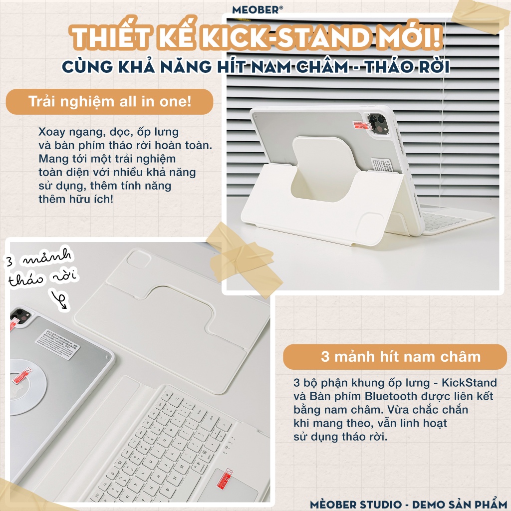 Bao Da Kèm Bàn Phím Wireless Ma.gic Keyboard cho i pad Air 4 5, Pro 11 12.9 2020 M1 M2