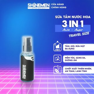 Sữa Tắm Gội và Rửa mặt 3 in 1 cho nam SHINEMEN Hương nước hoa Awa-Amor size du lịch nhỏ gọn 50ml