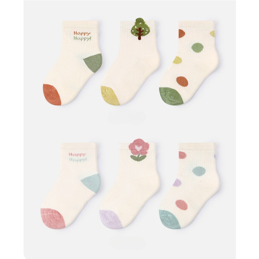 Combo 3 đôi tất trẻ em hình thú ngộ nghĩnh, đáng yêu, vớ cho bé từ 0 tuổi đến 5 tuổi