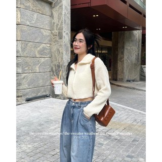Áo Khoác Kiểu, Áo Len Tay Dài Phối Cổ Áo Mặc 2 Kiểu Dễ Phối Đồ Hàng Qccc Phong Cách Cá Tính Dễ Thương Hàng Qccc Bé Tiu