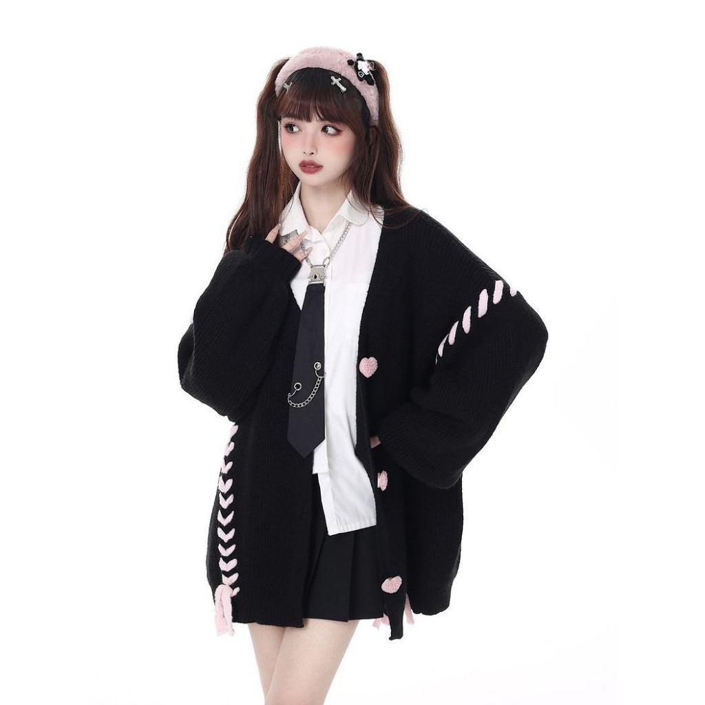Áo Khoác len, Áo Len Cardigan Họa Tiết Thêu 2 Màu Siêu Đáng Yêu Thời Trang Nữ Mẫu Hot 2024 Hàng Qccc Bé Tiu
