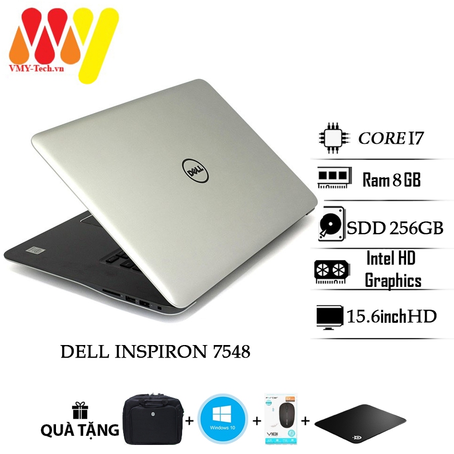 Laptop Dell 7548 Core i7 giá tốt dành cho sinh viên, văn phòng, Ram 8gb, ổ cứng SSD 256gb,Màn 15.6HD,laptop zin lướt 99%
