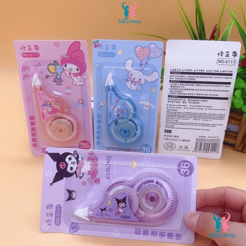 Bút Xoá Kéo bản to dài 6M - Chủ đề Nhân Vật Sanrio Hoạt hình đáng yêu
