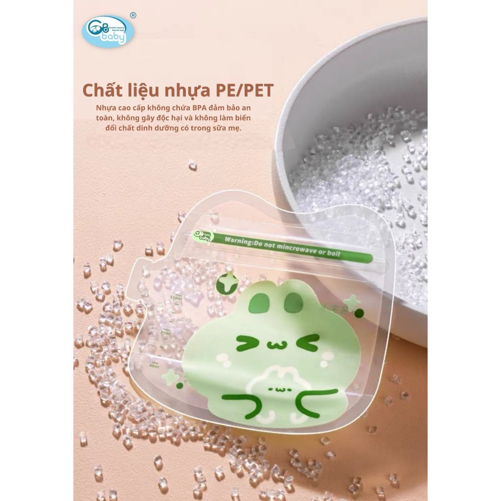 Túi trữ Sữa GB Baby 120, 200ml Có Vòi Rót Thú Đáng Yêu 30 Túi/ Hộp Tặng Kèm 01 Bút Lông Dầu/ Đơn Lamkids