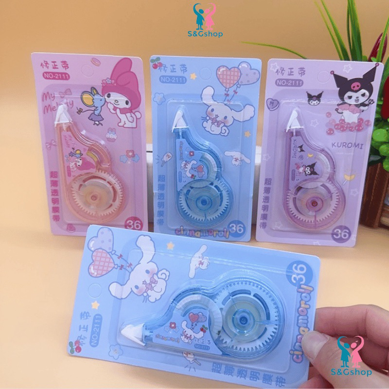 Bút Xoá Kéo bản to dài 6M - Chủ đề Nhân Vật Sanrio Hoạt hình đáng yêu