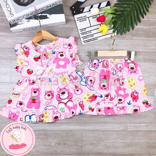 Đồ bộ tole/lanh bé gái, bộ tole ngắn bé gái shop thỏ baby kids