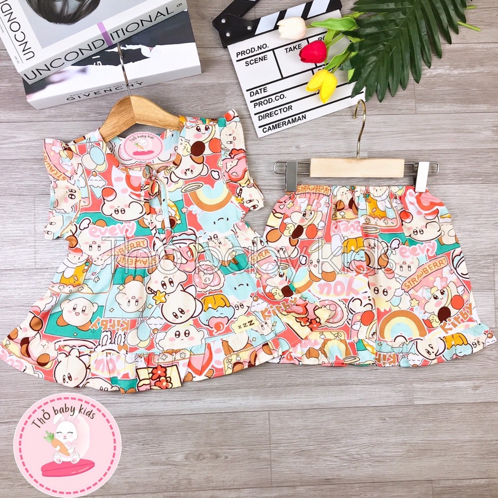 Đồ bộ tole/lanh bé gái, bộ tole ngắn bé gái shop thỏ baby kids