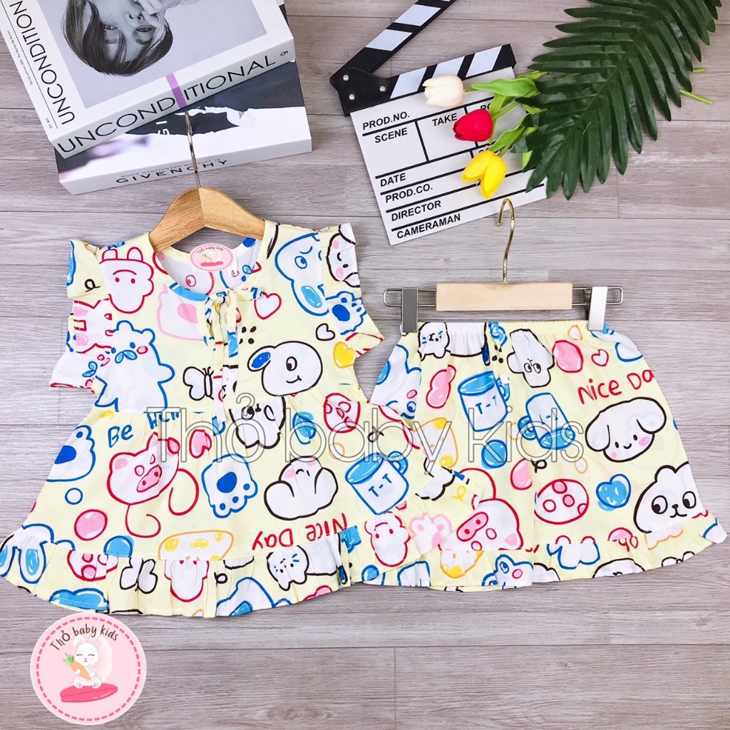 Đồ bộ tole/lanh bé gái, bộ tole ngắn bé gái shop thỏ baby kids