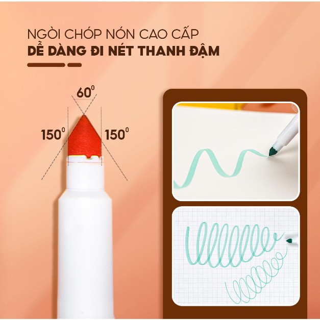 Bộ Fiber Pen Bút Viết Thư Pháp Ngòi Super Tips Nhà Cam