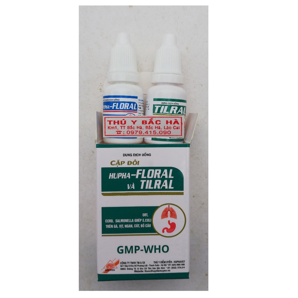 CẶP ĐÔI HUPHA-FLORAL 10ml VÀ TILRAL 10ml Dùng cho gà vịt, ngan, cút, bồ câu, gà đá, gà chọi, chim cảnh