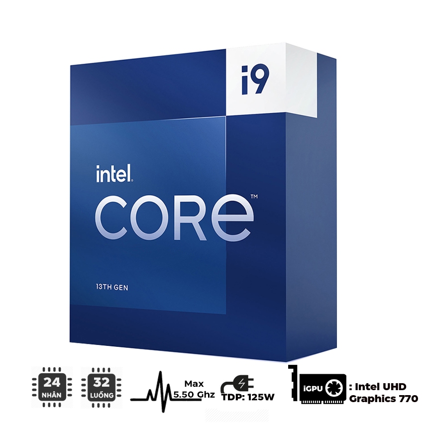 CPU Core I9 Thế Hệ 13th 13900, 13900K , 13900KF , 13900KS Hàng Box Cty Bảo Hành 36 Tháng