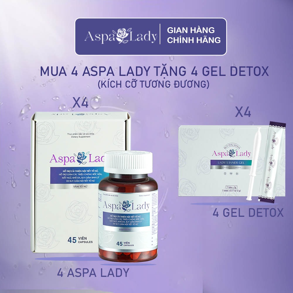 MUA 4 TẶNG 4 - Viên uống Aspa Lady hỗ trợ cân bằng Nội Tiết Tố Nữ