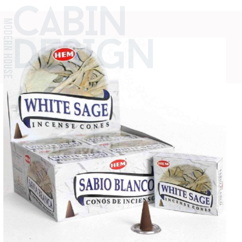 [cabin] Trầm hương thác khói  nụ hương nghi lễ của thư giãn White Sage Hem (SAC) Incense Cones