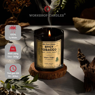 Nến thơm Black Tobacco Workshop Candles H&H Home 13oz hương gỗ cao cấp