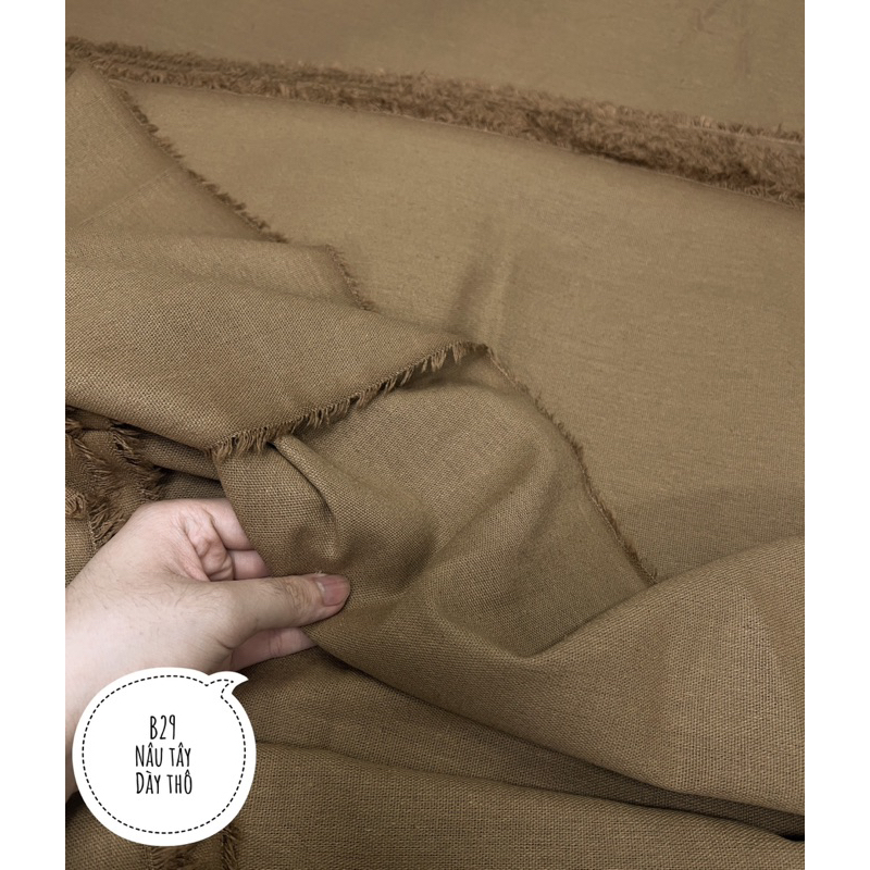 Linen bột nâu đậm dày vừa