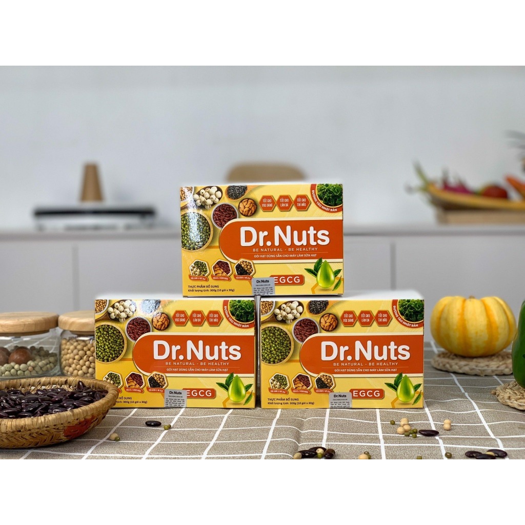 Gói Hạt Làm Sẵn Cho Máy Sữa Hạt |DR.NUTS, Hộp 10 Gói 30g Có Nhiều Vị Mix Với Nhau, Hạn Sử Dụng 12 Tháng