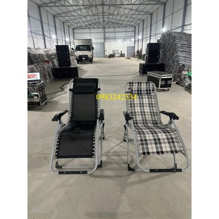 Ghế xếp thư giãn, Khung sắt cao cấp, Ghế xếp nằm ngủ trưa gấp gọn tiện lợi