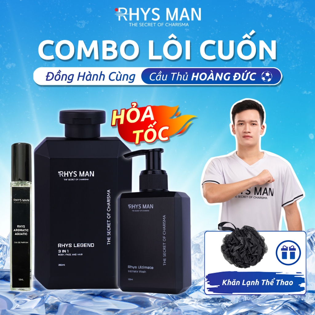 Bộ Quà Tặng Nam - Sữa tắm gội nam Legend 3 in 1 & Dung dịch vệ sinh nam Ultimate & Nước hoa Homme 50ml Rhys Man