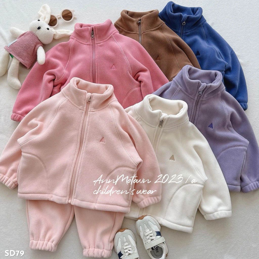 Bộ nỉ cho bé gái, bộ quần áo cho bé Thanh Hằng Baby 11kg - 31kg