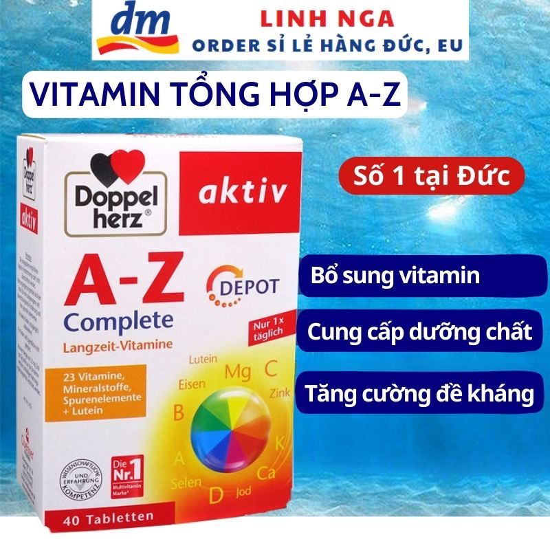 Vitamin tổng hợp Az Đức tăng cường sức khỏe hộp 40 viên