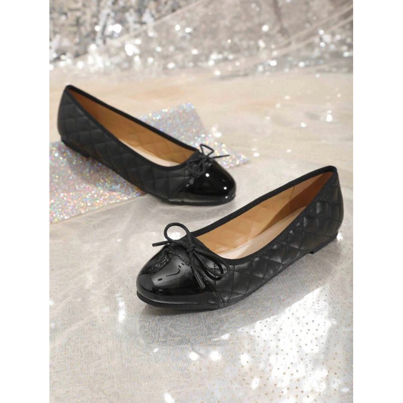 Giày búp bê đính nơ mix màu