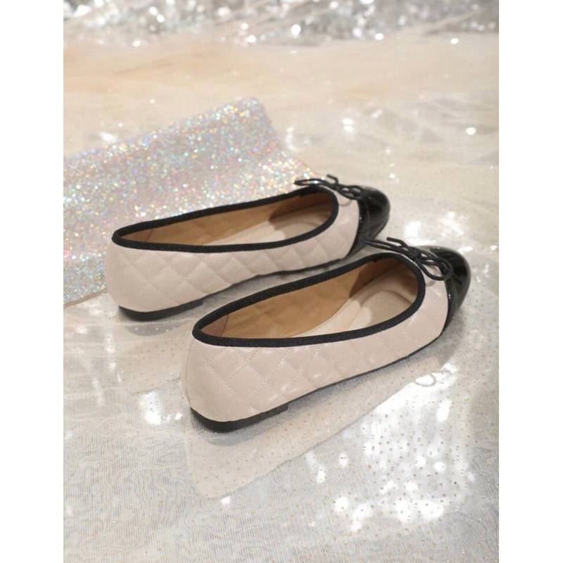 Giày búp bê đính nơ mix màu