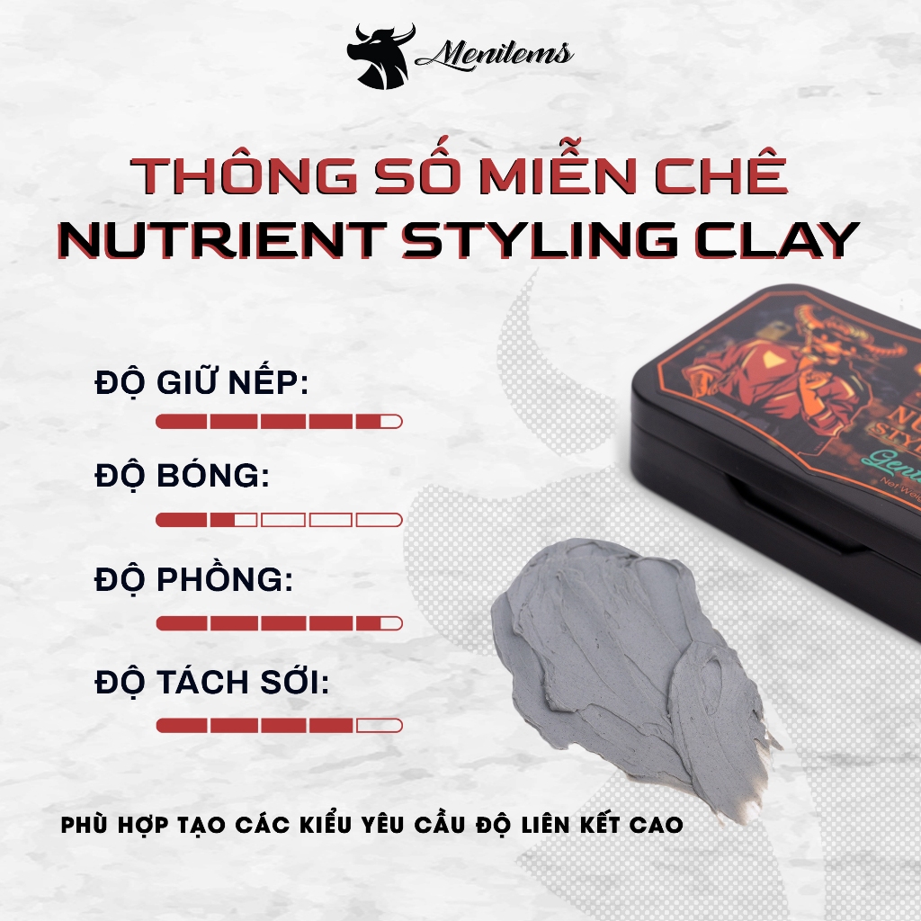 Sáp Vuốt Tóc Menitems Styling Clay Gentle Blue 50g/100g