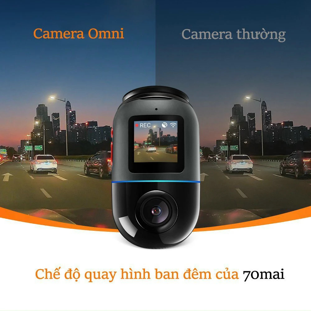 Camera Hành Trình 70mai Dash Cam Omni X200 Giám Sát Từ Xa Bằng Mạng 4G, Điều Khiển Xoay 360 Độ , Bảo hành 2 năm