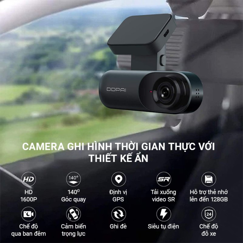 Camera hành trình ô tô DDPAI Dash Cam Mola N3 / N3 GPS / N3 Pro Phiên bản toàn cầu Độ phân giải 1600P - Bảo hành 2N