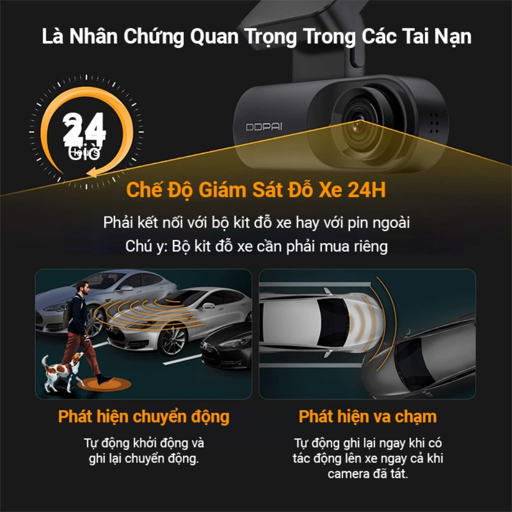 Camera hành trình ô tô DDPAI Dash Cam Mola N3 / N3 GPS / N3 Pro Phiên bản toàn cầu Độ phân giải 1600P - Bảo hành 2N