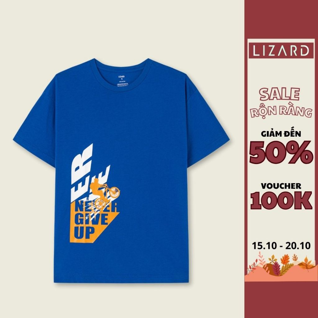 Áo thun bé trai Lizard cotton họa tiết đạp xe - 4SS23TS006