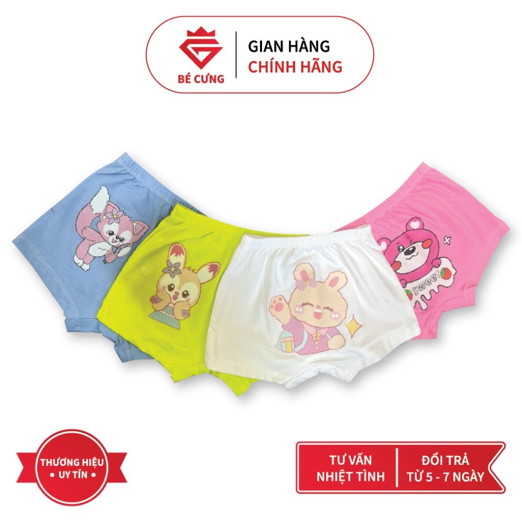 Combo 3 Quần Chip Đùi Cotton Giao Màu Ngẫu Nhiên Dành Cho Bé Gái Kg
