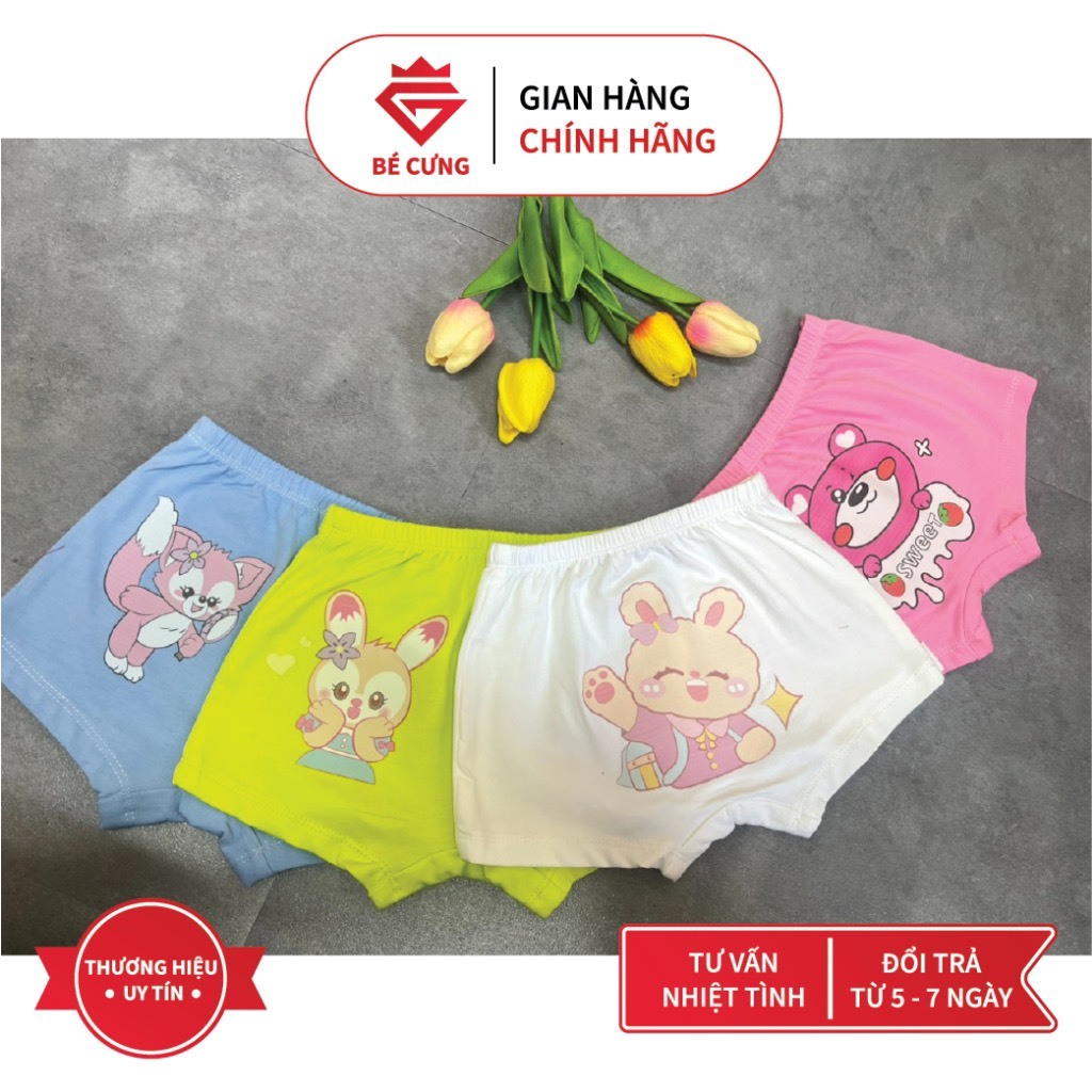 Combo 3 Quần Chip Đùi Cotton Giao Màu Ngẫu Nhiên Dành Cho Bé Gái Kg