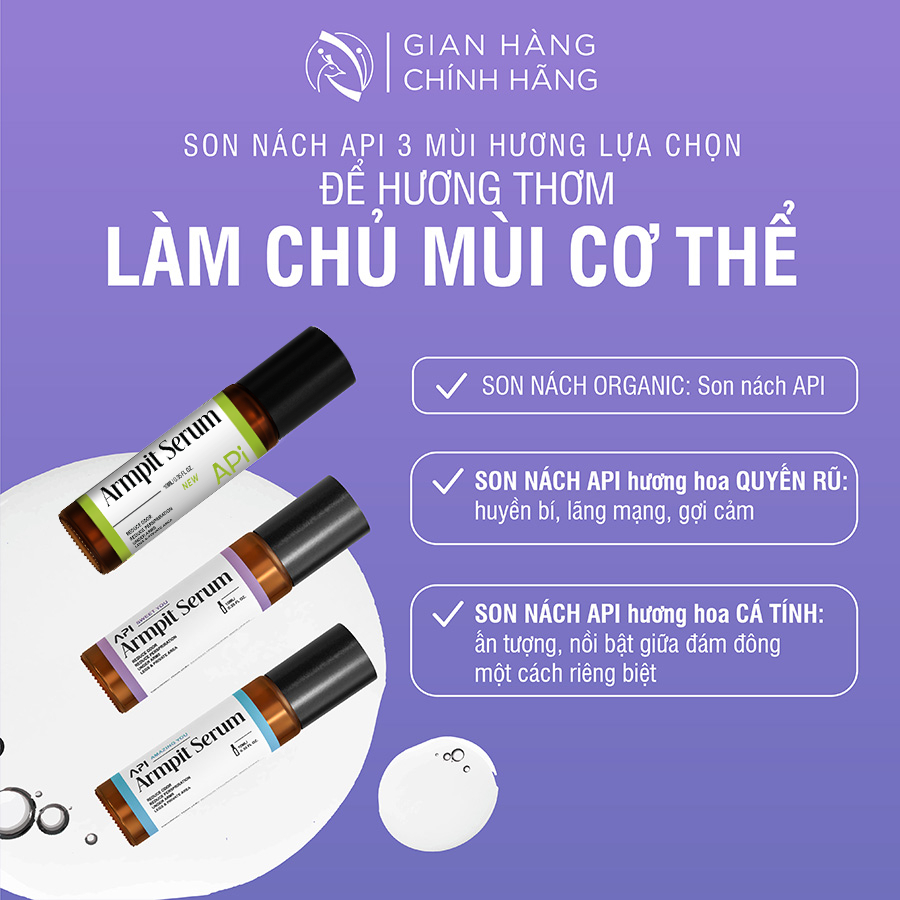 Son nách APi, Serum khử mùi hôi nách, lăn nách api, lăn khử mùi giảm thâm nách, ngăn tiết mồ hôi trong vòng 72h