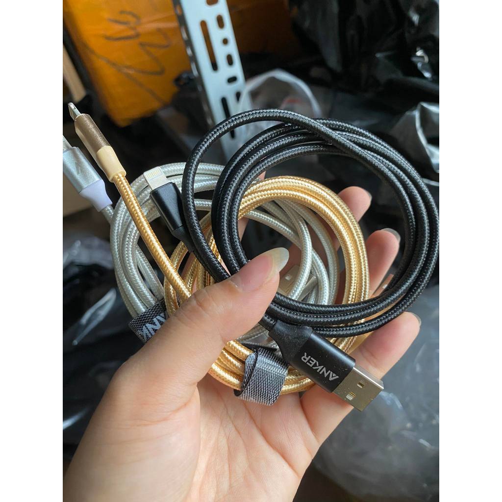 Dây Sạc Bọc Dù ANKER USB To Lighting Dài 1M | Cáp Bọc Dù Anker USB Lignig