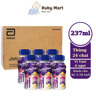 Thùng 24 chai Sữa Pediasure pha sẵn 237ml vani ít ngọt