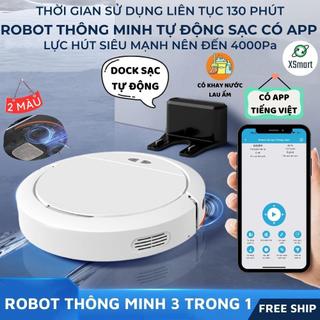 Robot Hút Bụi Lau Nhà Thông Minh Cao Cấp OB16 Lực Hút Siêu Mạnh, Có App Giọng Nói Tiếng Việt, Tự Động Sạc