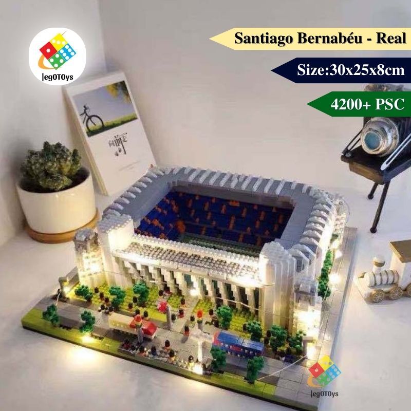 Mô Hình Lắp Ráp Sân Vận Động Santiago Bernabeu - Mô Hình 3D Sân Vận Động Real Madrid - Tặng Đèn