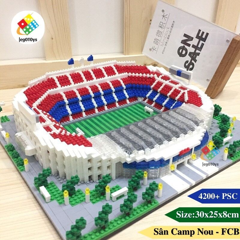 Mô hình lắp ráp Sân Vận Động Spotify Camp Nou - Bộ Sưu Tập Bóng Đá - Mô Hình 3D Sân Vận Động FC Barcelona -Tặng dây LED